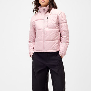 Nouvelle veste matelassée courte pour femme avec poche avant zippée, col montant, couleur unie, très tendance pour l'hiver - Product Image 3