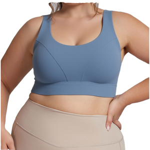 Sujetador Deportivo Reversible Transpirable para Mujer, Tallas Grandes, Material Spandex/Nylon, Soporte Medio, Decoración de Encaje, Logotipo Frontal, Cómodo - Product Image 1