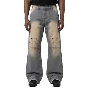 Jeans Baggy Streetwear Personnalisés pour Hommes, Coupe Large, Vintage, Effet Usé, Denim Délavé, Coupe Ample, Vente en Gros - Product Image 1