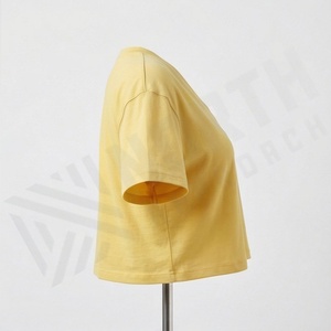 Camiseta Corta Personalizada de Talla Grande para Mujer, Ajustada, de Algodón, Diseño de Moda, Ropa Urbana - Product Image 3