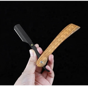 High Quality Wooden Handle Stainless Steel Single Edge Blades Professional Safety Barber Shaving Razor Reusable Custom Body Face - Product Image 2