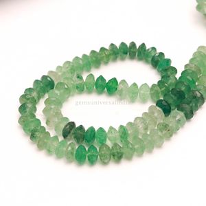 Cuentas de Cuarzo Verde Fresa con Corte Alemán en Forma de Rondelle de 8mm y 9mm, Cuentas de Piedra Preciosa de Cuarzo Natural, Hilo de 16 Pulgadas, Venta al por Mayor a Granel para Joyería - Product Image 2