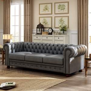 Velorre Wabi-Sabi โซฟาแบบดั้งเดิมหรูหรา3-Seater เชสเตอร์ฟิลด์สำหรับพื้นที่อยู่อาศัยและเลานจ์ - Product Image 6