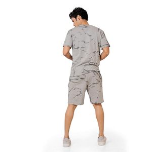 Pyjama et tenue décontractée pour homme en coton imprimé à col rond, coupe classique, t-shirt et short - Product Image 3