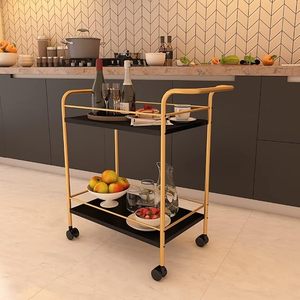 Chariot de service de cuisine en métal de qualité supérieure avec roulettes | |   Chariot de bar, chariot de service, chariot utilitaire à roulettes pour la cuisine. - Product Image 5