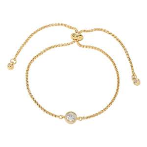 สร้อยข้อมือเงินแท้ 925 ชุบทอง 14K ประดับด้วยมอยส์ซาไนต์ธรรมชาติทรงบริลเลียนต์ สร้อยข้อมือสำหรับผู้หญิง - Product Image 4