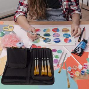 Set di 15 Pennelli per Pittura Acrilica e a Olio <span class=keywords><strong>con</strong></span> Custodia, Spugna e Spatola - Product Image 6
