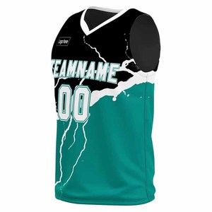 ชุดเสื้อบาสเก็ตบอลแบบซับลิเมชั่นสั่งทำพิเศษ พร้อมชื่อทีม 00 ระบายเหงื่อได้ดี คอวี ไม่มีสายรัด สำหรับฤดูร้อน ผู้ใหญ่ ผู้ชาย ผ้าสี่ทิศทางยืดได้ - Product Image 3