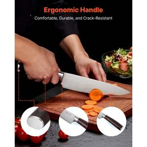 Juego de Cuchillos de Cocina de Acero Inoxidable con Alto Contenido de Carbono de 15 Piezas, Bloque de Madera Premium, Mango Ergonómico, Cubiertos Resistentes al Óxido para el Hogar - Product Image 5