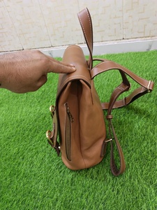 2026 Hot selling Classic Genuine <b>Leather</b> <b>Backpack</b> with Flap Closure and Buckle Detail Unisex Daily Use Shoulder Customized Bags - Product Image 2