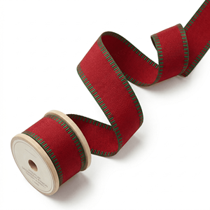 Cinta de Grosgrain Navideña de 25 mm de Neelkamal Industries, Lazos Decorativos Rojos y Verdes para Envolver Regalos, Uso Festivo y Artesanal - Product Image 2