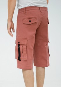 Shorts cargo pour homme, couleur unie, style bermuda, décontracté, avec poches, taille mi-haute, fermeture boutonnée - Product Image 3