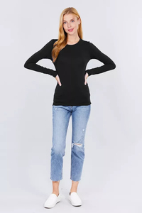 Camiseta Casual de Manga Larga para Mujer, Personalizada, de Poliéster/Algodón, Elástica, Transpirable, Ecológica, de Secado Rápido, Antiarrugas, de Felpa, Lisa - Product Image 4