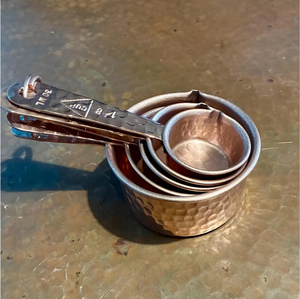 Unique Design Copper Made Hammered Design <b>Measuring</b> <b>Cups</b> And Spoons <b>Set</b> 5 Piece <b>Set</b> Admirable Look From Indian Supplier - Product Image 2