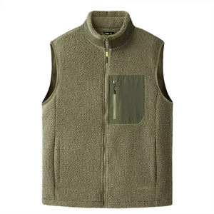 เสื้อกั๊กขนแกะผู้ชายแบบมีซิปเต็มตัว สไตล์ลำลอง สำหรับฤดูใบไม้ร่วง กิจกรรมกลางแจ้ง ล่าสัตว์ รับผลิตตามแบบ OEM พร้อมสกรีนโลโก้ - Product Image 4