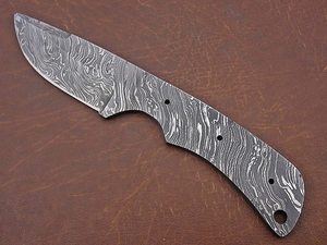 Couteau brut en acier de Damas, manche en bois personnalisé, pointe tombante, qualité industrielle, pour la chasse et le bushcraft, forgé à la main - Product Image 5