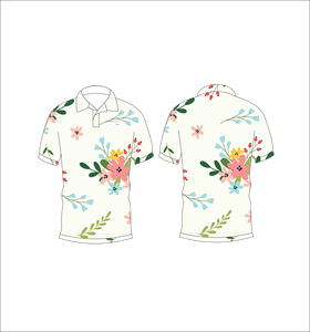 Mens White Minimal Floral Pattern Polo Shirt Custom Sublimation Short Sleeve Summer Casual Breathable Lightweight Golf Shirt - Product Image 6