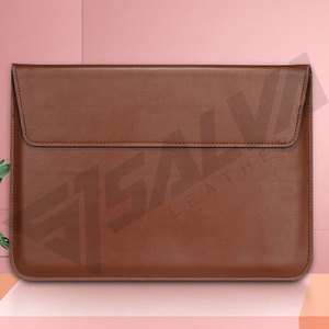 SALVA LEATHER Genuine Leather <b>Laptop</b> <b>Sleeve</b> 13-15 Inch Solid Color Luxury Strap Closure Business Lightweight Unisex Daily Use - Product Image 4