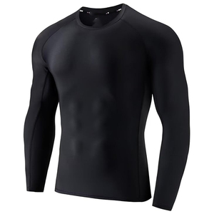 Custom Logo <b>Men</b> <b>Compression</b> <b>Shirt</b> Long Sleeve Rash Guard Quick Dry Gym Fitness Workout OEM Sportswear - Product Image 1