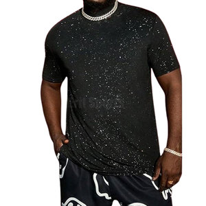 Créez votre propre logo sur des t-shirts en strass pour hommes, vêtements de fitness, dernier design de t-shirts en strass pour hommes - Product Image 2