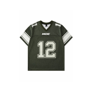 Maillot de football américain unisexe surdimensionné avec logo personnalisé, fournisseur en gros, col en V, maille polyester légère, streetwear sublimé - Product Image 2