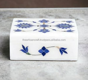 Boîte à bijoux artisanale en marbre naturel, fabriquée à la main, peinte à la main, traditionnelle, durable, décorative, pour femmes, mariage - Product Image 2