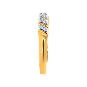 Anillo de Diamantes Simply Paradise, Media Eternidad, Oro Amarillo de 18K, Anillo de Lujo con Diamantes Redondos de 0.25 CT - Product Image 4