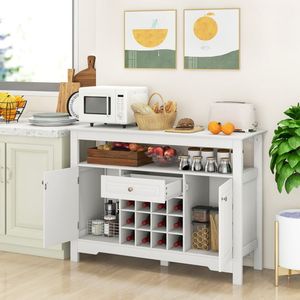 Credenza Portabottiglie Rimovibile, Mobile Buffet per Vino e Liquori, Bar per Caffè con Soluzione di Stoccaggio Durevole - Product Image 6