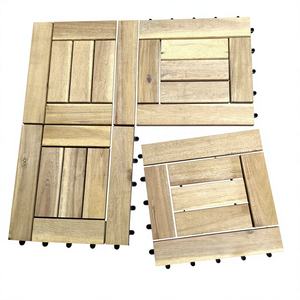 Tarima de Madera de Acacia Cuadrada con Sistema de Bloqueo DUAL LOCK, Impermeable, Moderna, 300x300mm, Acabado Mate, 2 Años de Garantía, Diseño de Modelo 3D - Product Image 1