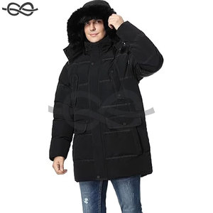 Men's Winter <b>Coat</b> with Detachable Hood Heavyweight Long Down Jacket for Extreme Warmth Stylish Puffer Parka - Product Image 3