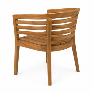 Modern Eco-Friendly Waterproof Wood Dining <b>Chair</b> with Curved <b>Back</b> Slatted Seat Stable Design for Hotel Park Villa Dining Rooms - Product Image 3