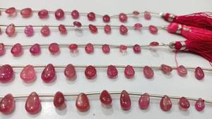 Perles de pierres précieuses en rubis rouge naturel, forme poire, lisses et simples - Product Image 5