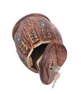Wooden <b>Money</b> Bank/Piggy Bank/Coin <b>Box</b> (MOTI Dholak) - Product Image 3