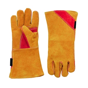 ถุงมือหนังวัวสีเหลืองสำหรับเล่นฮอกกี้ ถุงมือเชื่อมป้องกันส่วนบุคคล ทนต่อการเสียดสี ถุงมือดับเพลิงสำหรับงานก่อสร้าง - Product Image 1