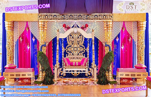 Decoración de escenario de ceremonia Mehndi marroquí con Swing Mehndi evento escenario decoración paquistaní elegante Mehndi fiesta decoración Props en línea - Product Image 6
