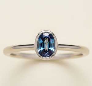 Anillo de Alejandrita que Cambia de Color, Plata de Ley 925, Certificado IGI, Diseño Art Deco, Anillo de Compromiso Hecho a Mano, Elegante Regalo para Mujer - Product Image 1