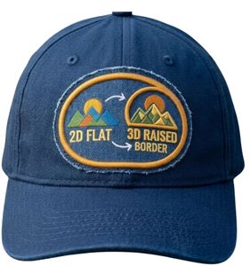 Gorra Azul de 6 Paneles con Parche Frontal con Logotipo de Montaña Bordado en 3D, Ajuste Ajustable, Unisex, Informal, para Exteriores y Transpirable - Product Image 5