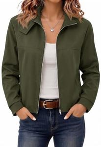 Chaqueta Bomber Verde Oliva Personalizada para Mujer, Cuello Alto, Cierre de Botones y Cremallera, Chaqueta Bomber Informal, Venta al Por Mayor OEM - Product Image 4