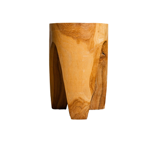 ARTERRA Luxury Solid Teak Wood Tripod <b>Stool</b> <b>Ottoman</b> Villa Hotel Apartment Use Versatile Seating Rustic/Modern Living Room - Product Image 2