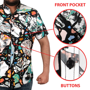 Chemises Hawaïennes Florales Décontractées pour Hommes – Hauts de Plage Boutonnés Anti-Plis Imprimés par Sublimation Respirants Séchage Rapide Écologiques - Product Image 3