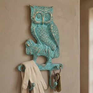 Vintage Owl Cast Iron Wall <b>Hook</b> Animal Design 1 <b>Hook</b> Rust Resistant Multi-Purpose Wall Mounted Coat Rack Decor - Product Image 2