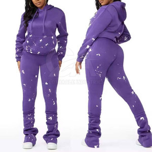 Ensemble de survêtement imprimé pour femme, 2 pièces, style streetwear décontracté, ensemble sweat à capuche et jogging, logo personnalisé, sweat-shirt imprimé pour femme - Product Image 2