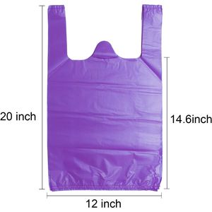 Sacchetti di Plastica Ispirati alle T-Shirt con Manici 12x20 Pollici, Confezione Multipla per Ristoranti e Attività Commerciali - Product Image 3