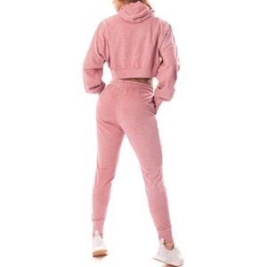 Conjunto de Top corto y pantalones deportivos de dos piezas de invierno ecológico con logotipo personalizado para mujer, chándal deportivo informal - Product Image 2