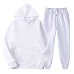 Customized 100% Cotton Men's Pullover Hoodie Jogger Set Men's Sweatshirt & Joggers Tracksuit Set From Pakistan Hooded Collar - Product Image 2