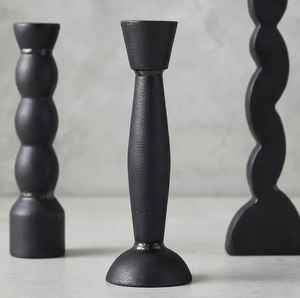 Ensemble de porte-bougies en fer noir, porte-bougies en métal torsadé fait à la main, décoration de mariage à domicile - Product Image 3