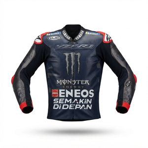 Men’s Cowhide Leather <b>Racing</b> <b>Jacket</b>/Chaqueta MotoCP Style CE Level 2 Armor Motorcycle Track Riding Protective Gear CE - Product Image 1