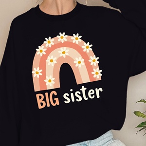 Sudaderas estampadas para mujer con margaritas arcoíris estilo de punto informal BIG Sister - Product Image 2