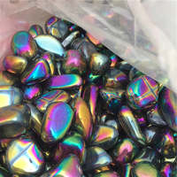 Pierre concassée en particules de cristal arc-en-ciel, modèle DIY pour décoration intérieure, électroplaquée, polie, imitation antique, irrégulière