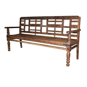Antique Wooden <b>Bench</b> Mango Wood Garden <b>Bench</b> <b>Foldable</b> Outdoor Furniture - Product Image 1